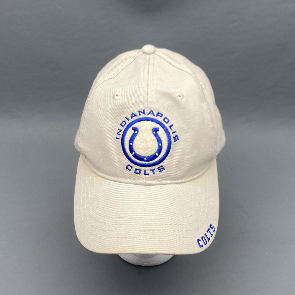 Vintage Indianapolis Colts Hat Drew Pearson Game Day NFL Cream Cap